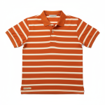 Classic Striped Polo Shirt - Rust Orange